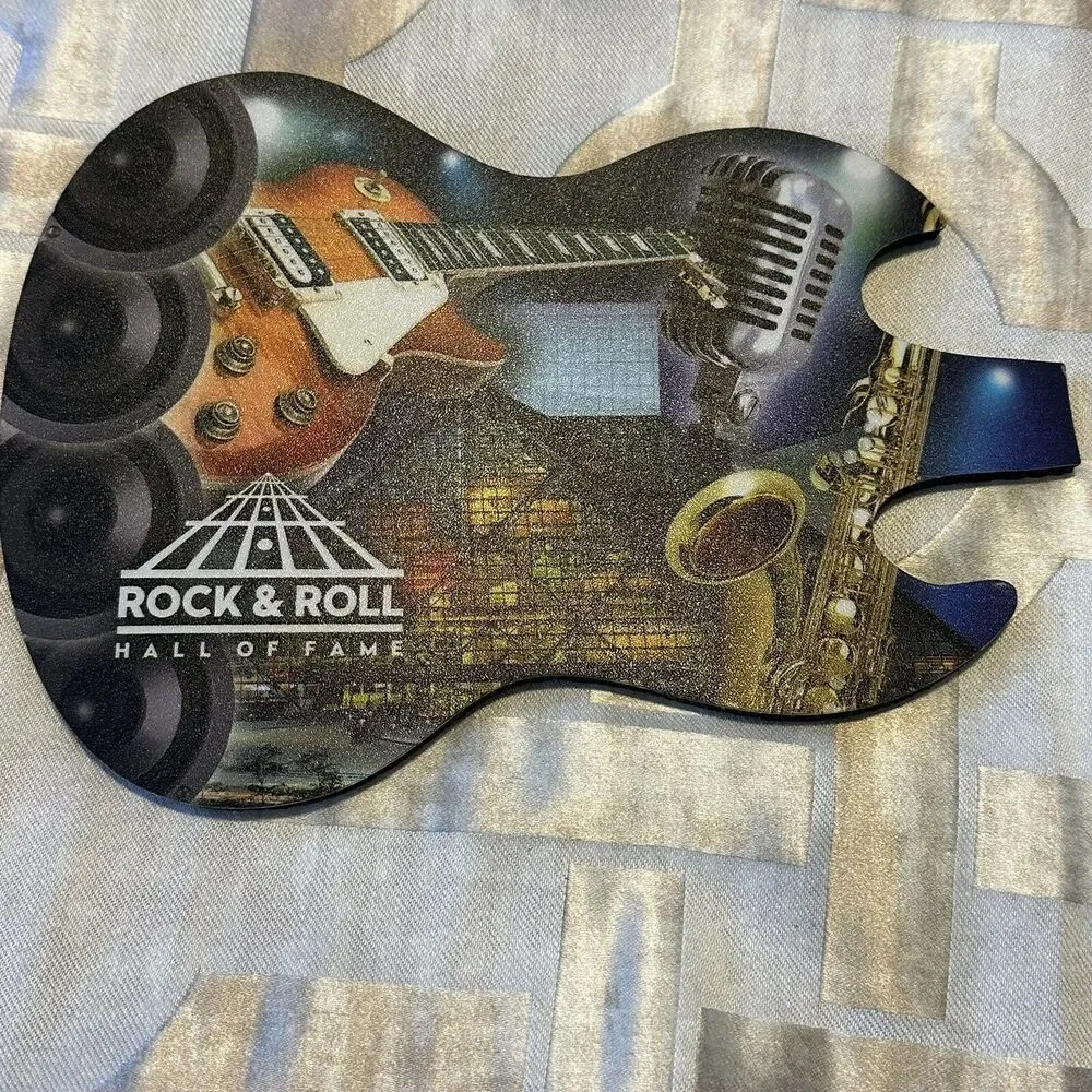 Rock & Roll Hall Of Fame Guitar Shaped Mouse Pad Music Collector Computer Acces.